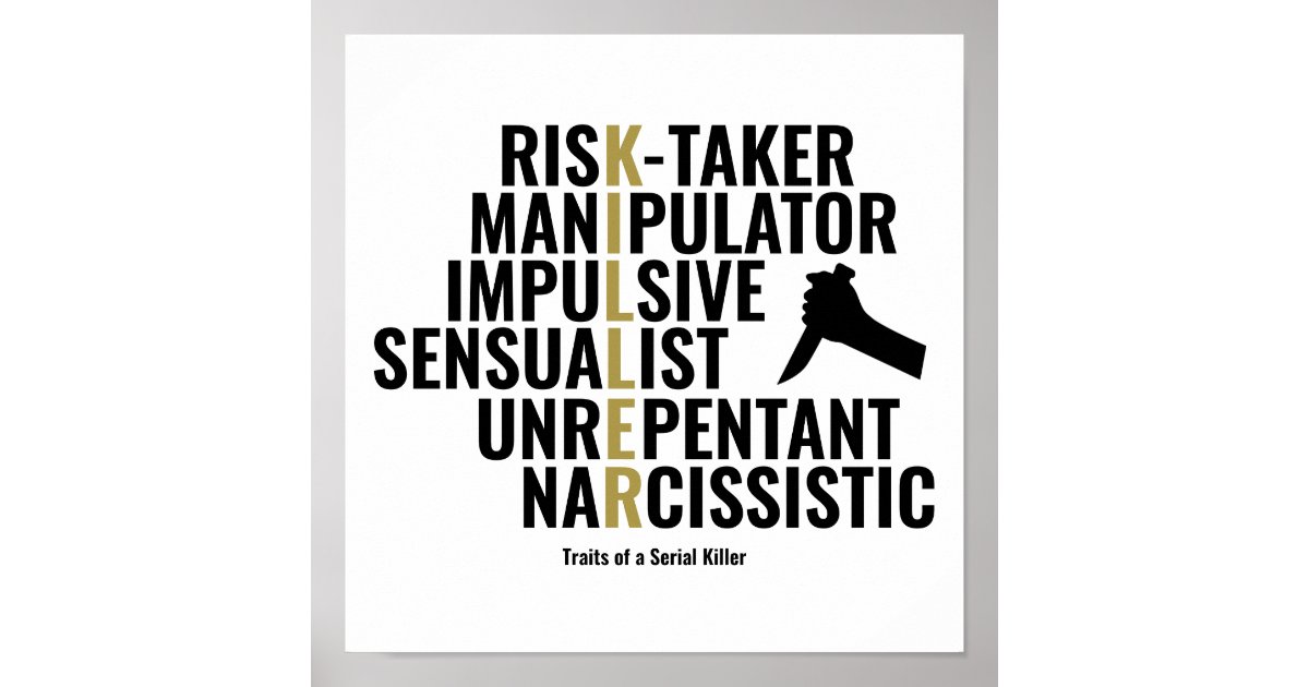 Traits of a Serial Killer Poster Zazzle