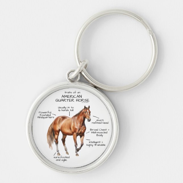 Traits of an American Quarter Horse Keychain (Front)