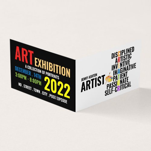 Traits of an Artist Artist Exhibition Detailed Business Card