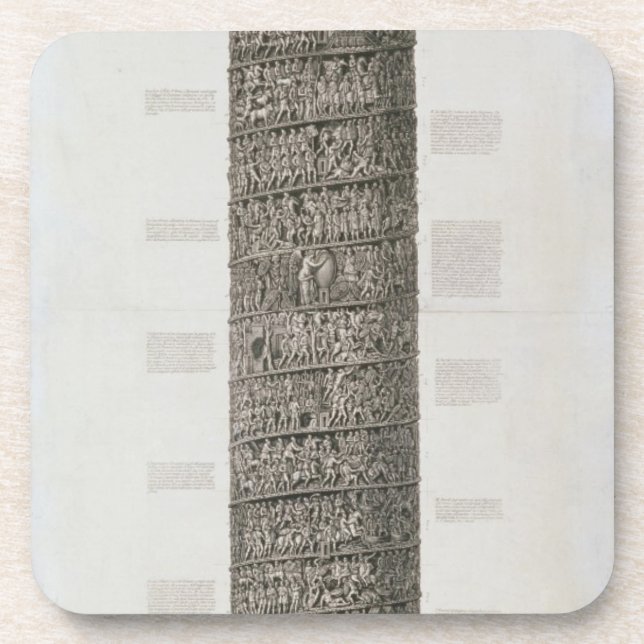 Trajan's Column (engraving) Beverage Coaster (Front)