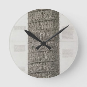 Trajan's Column (engraving) Round Clock