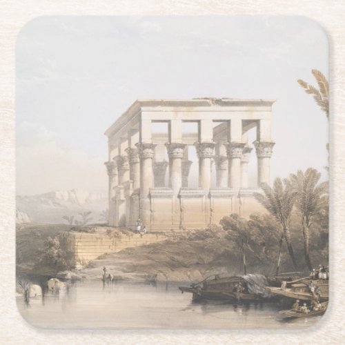 Trajans Kiosk hypaethral Temple at Philae Egypt Square Paper Coaster