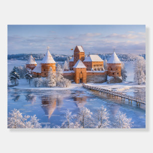Trakai Island Castle Lithuania Winter Landscape Foam Board