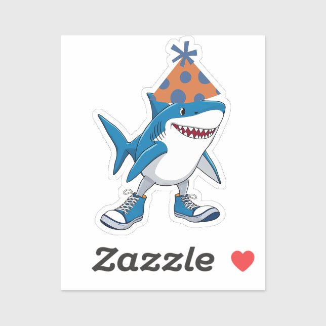 Tralalero Tralala Birthday Cartoon Shark Sticker (Sheet)