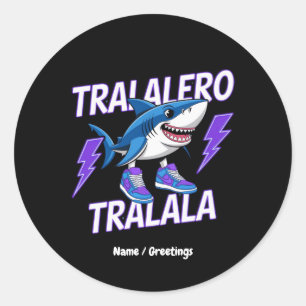 Tralalero Tralala Bootleg Funny Shark Meme Graphic Classic Round Sticker