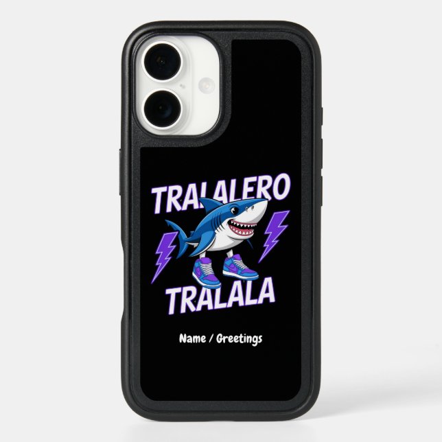 Tralalero Tralala Bootleg Funny Shark Meme Graphic Otterbox iPhone Case (Back)