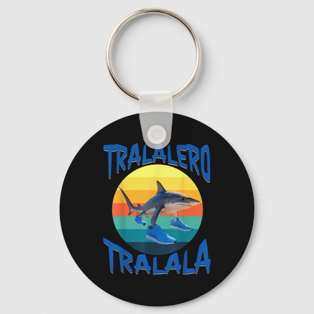 Tralalero Tralala Funny Italian Brainrot Meme  Keychain (Front)