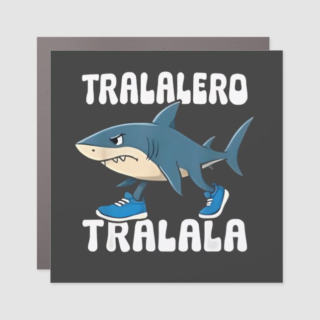 Tralalero Tralala Funny Shark Meme Car Magnet (Front)