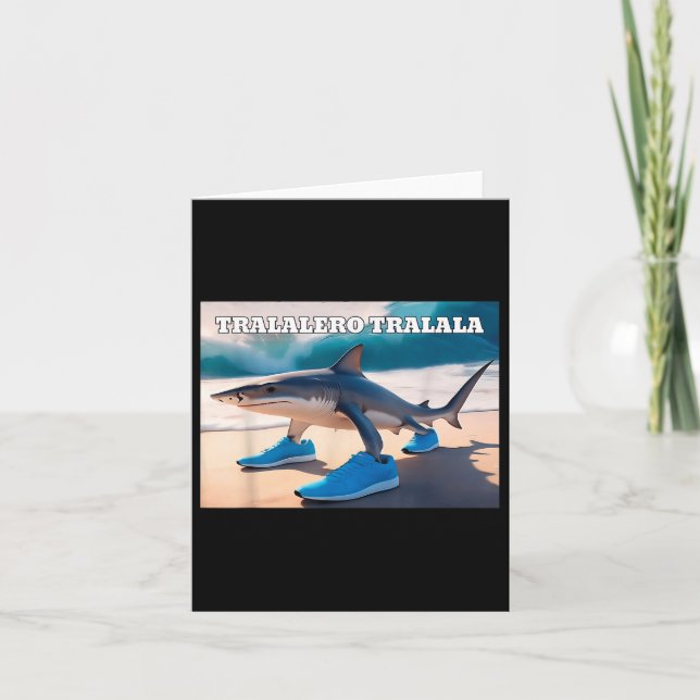 Tralalero Tralala Funny Shark Meme  Card (Front)