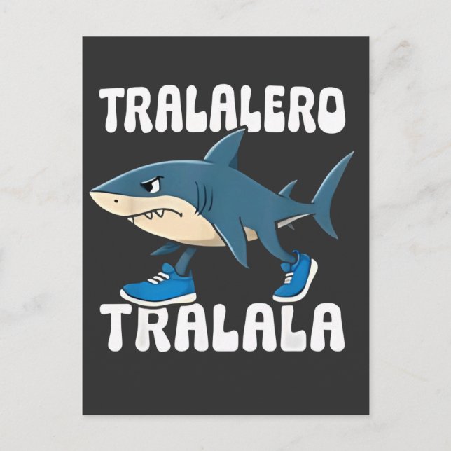 Tralalero Tralala Funny Shark Meme Invitation Postcard (Front)