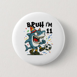 Tralalero Tralala Italian Brainrot Boy Soccer 11th Button