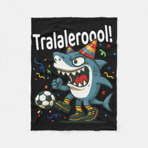Tralalero Tralala Italian Brainrot Boys Soccer Bir Fleece Blanket