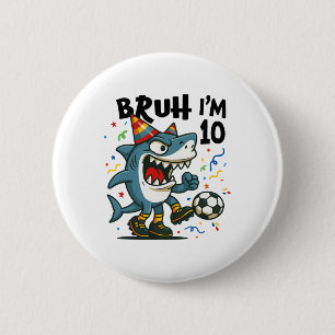 Tralalero Tralala Italian Brainrot Soccer 10th Bir Button