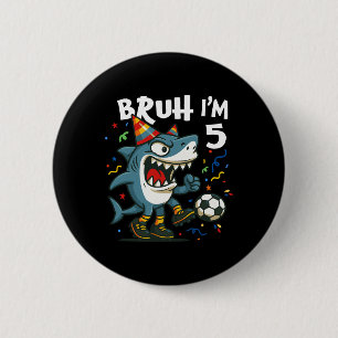 Tralalero Tralala Italian Brainrot Soccer 5th Birt Button