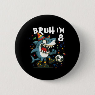 Tralalero Tralala Italian Brainrot Soccer 8th Birt Button