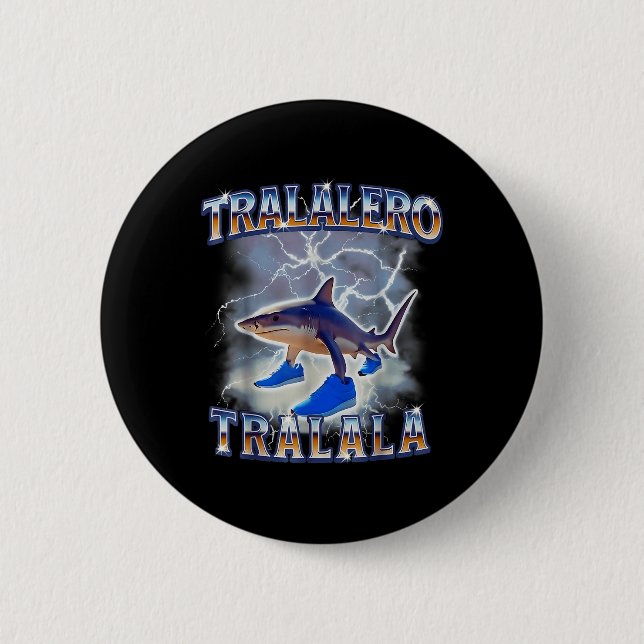 Tralalero Tralala Shark Meme Bootle  Button (Front)