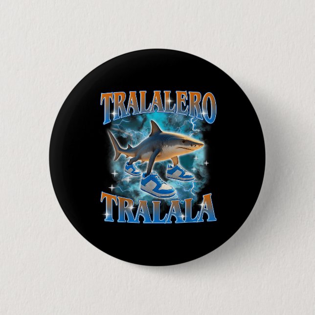 Tralalero Tralala Shark Meme Bootle  Button (Front)