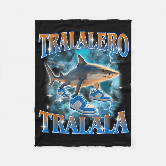 Tralalero Tralala Shark Meme Bootle  Fleece Blanket (Front)