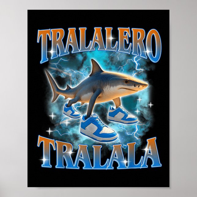 Tralalero Tralala Shark Meme Bootle  Poster (Front)