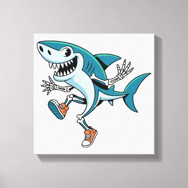 Tralalero Tralala SkeleBoo Halloween Design Canvas Print (Front)