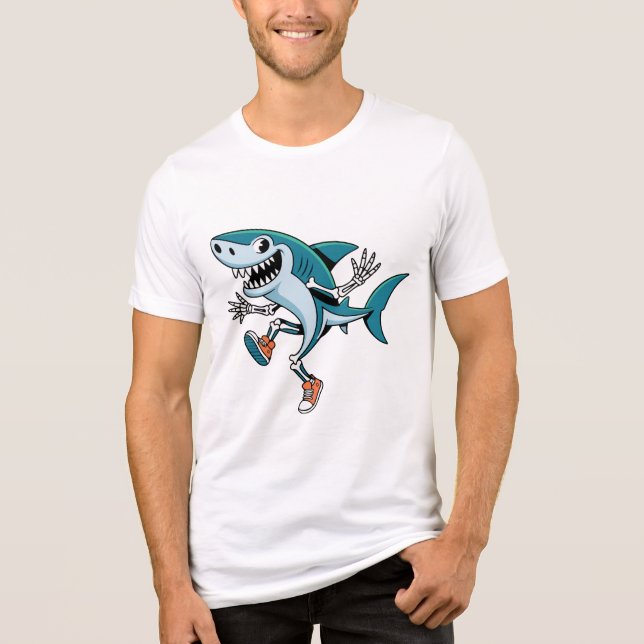 Tralalero Tralala SkeleBoo Halloween Design Men's Tri-Blend Shirt (Front)