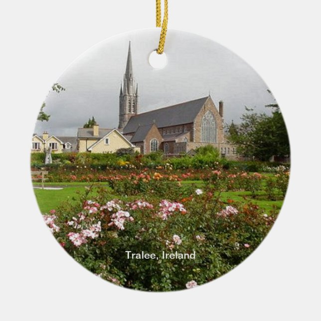 Tralee Ireland, Rose Garden, Town Park Ceramic Ornament (Front)