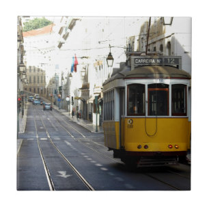 Tram 28, Lisbon, Portugal Ceramic Tile