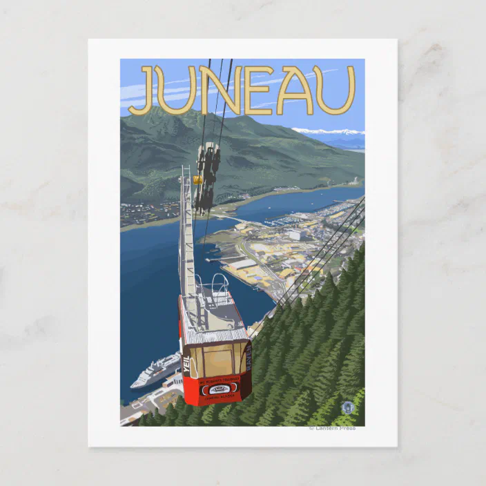 Tram Over Juneau Alaska Vintage Travel Poster Postcard Zazzle Com