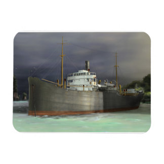 Tramp Steamer Nautical Art Magnet