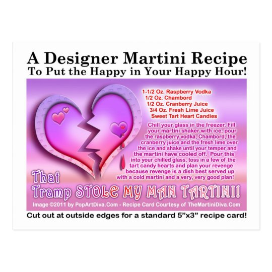 Tramp Stole My Man Tartini Valentine Martini Card