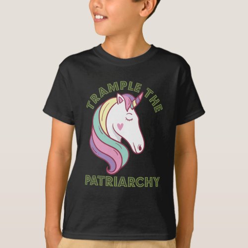 Trample The Patriarchy Unicorn Feminist T_Shirt