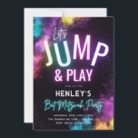 Trampoline Bat Mitzvah Party Invitation<br><div class="desc">Neon Jump Bat Mitzvah Party Invitation
Ready to be personalized by you!</div>