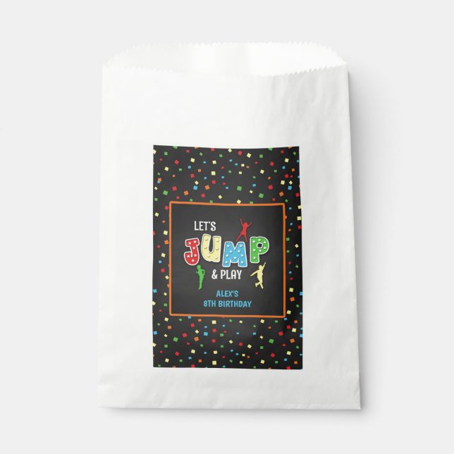 Trampoline Birthday Favor Bag - Boy (Front)