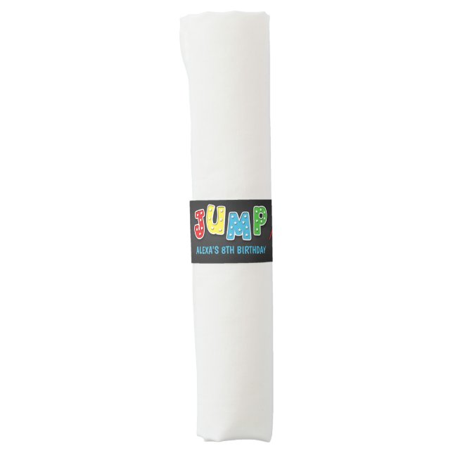 Trampoline Birthday Napkin Band - Boy (Front)
