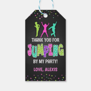 Trampoline Birthday Party Favor Tag - Girl
