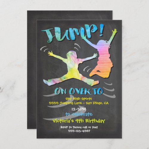 Trampoline Birthday Party for boy or girl Invitation