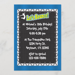 Trampoline Birthday Party Invitation