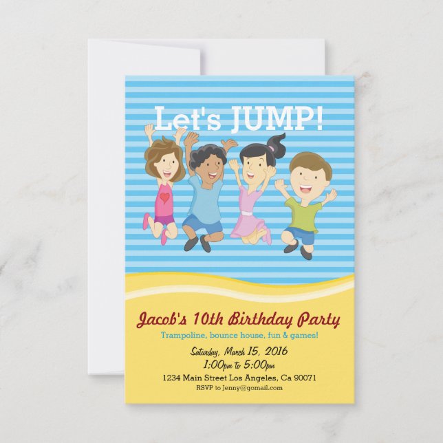 Trampoline Birthday Party Invitation (Front)