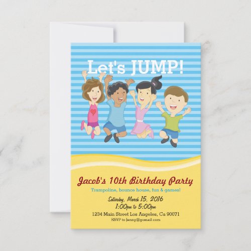 Trampoline Birthday Party Invitation
