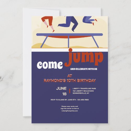 Trampoline Birthday Party Invitation