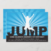 Trampoline Birthday Party Invitation for a Boy (Front/Back)