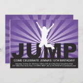 Trampoline Birthday Party Invitation for a Girl (Front/Back)
