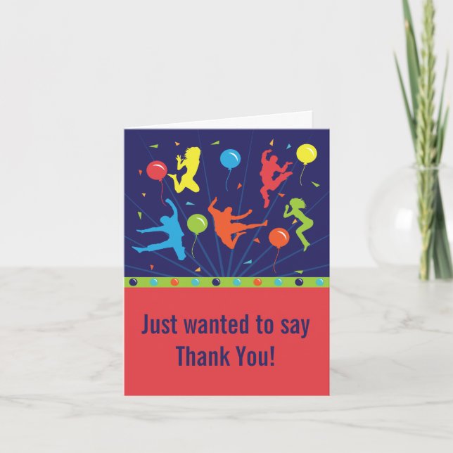 Trampoline Birthday Party Thank You Cards (Front)