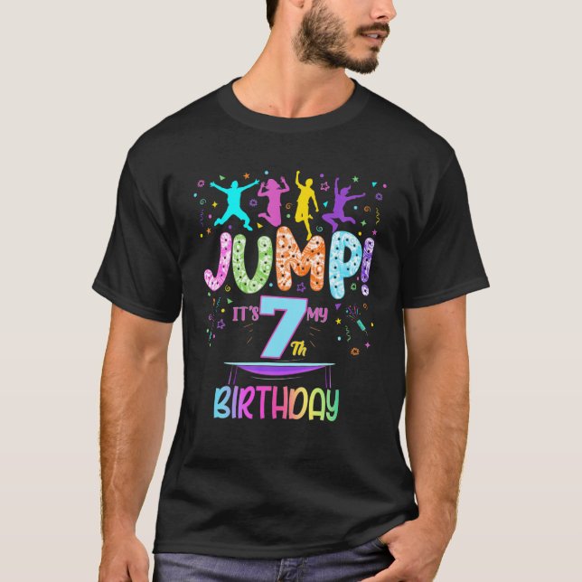 Trampoline Bounce Birthday Party Girl Jumping Matc T-Shirt (Front)