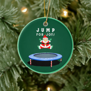 Trampoline Christmas Collectible Ceramic Ornament
