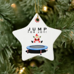 Trampoline Christmas Collectible Ceramic Ornament<br><div class="desc">Creative trampoline holiday keepsake gift featuring Santa Claus trampoline jumping. To personalize and his or her name.</div>