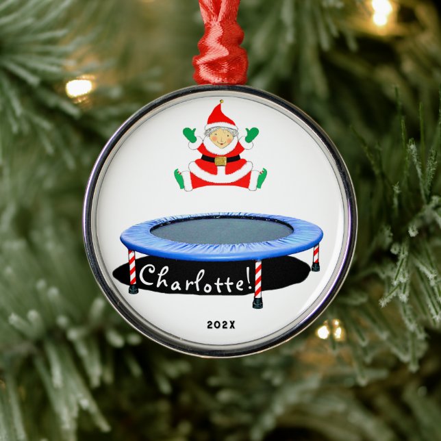 Trampoline Christmas Keepsake 2025 Metal Ornament (Tree)