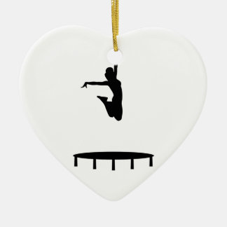 Trampoline girl ceramic ornament