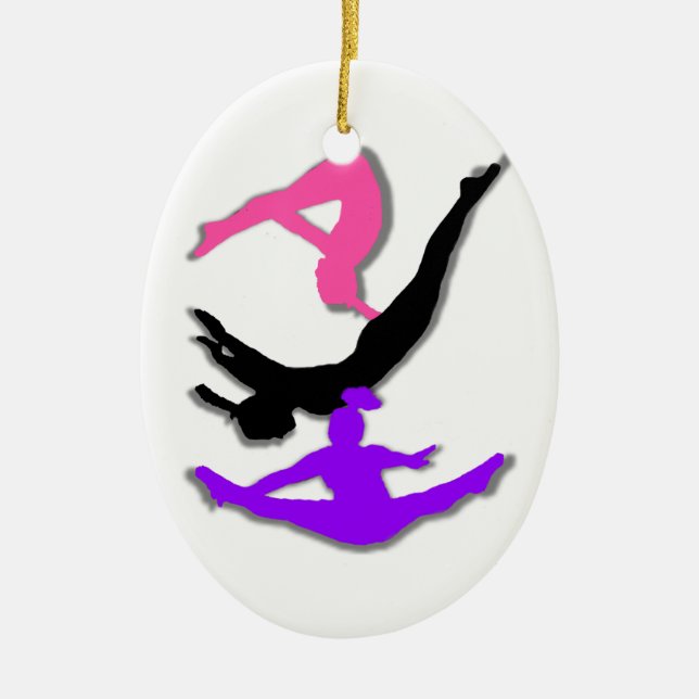 Trampoline gymnast ceramic ornament (Front)