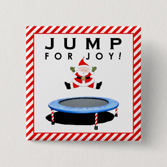 Trampoline Holiday Gift Pinback Button (Front)